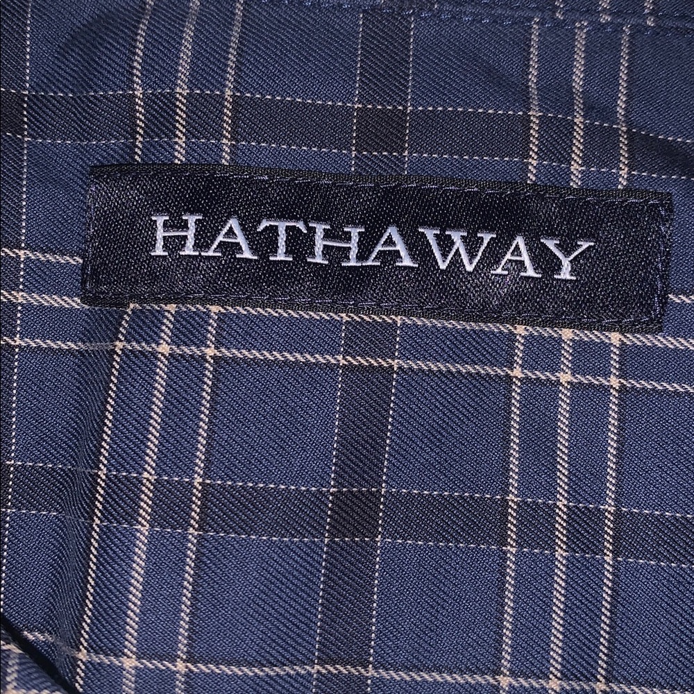 Hathaway Blue Plaid Button-Down Shirt xxl - Picture 9 of 11